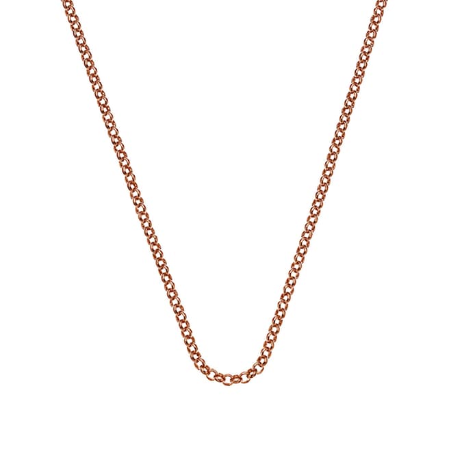 Emozioni 24 inch Rose Gold Plated Sterling Silver Belcher Chain