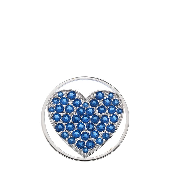 Emozioni Azure Sparkle Heart Coin - 33mm