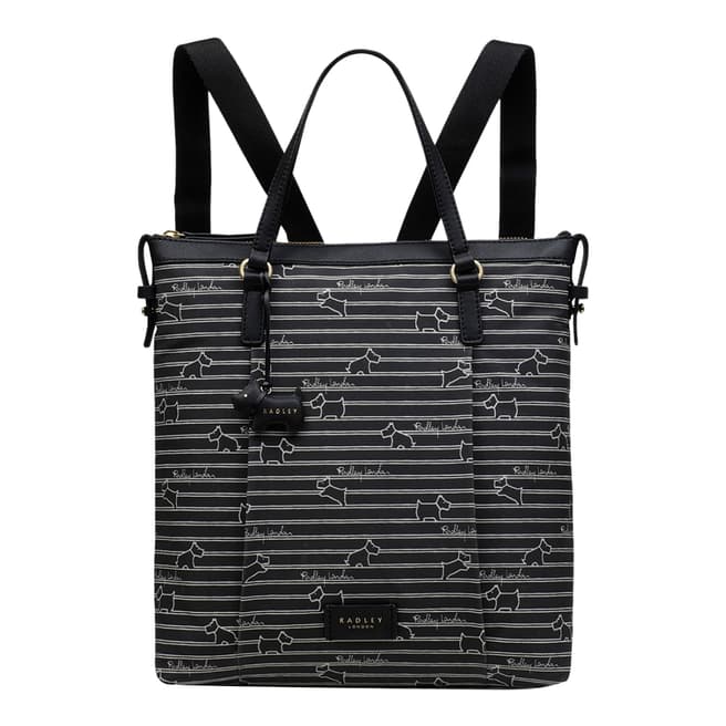 Radley Black Stripe Medium Backpack