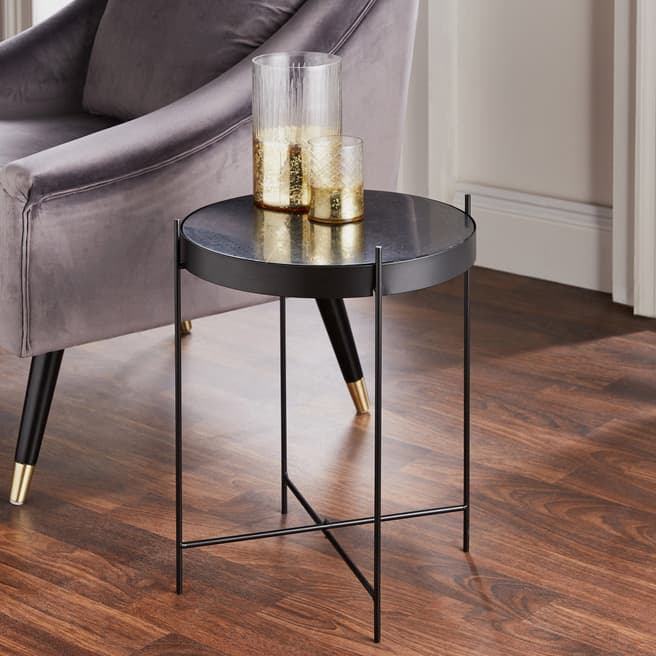 Native Home & Lifestyle Black Marble Side Table