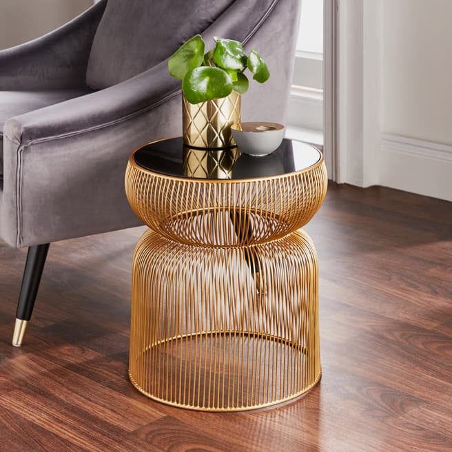 Native Home & Lifestyle Gold Curve Side Table
