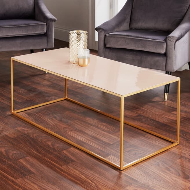 Native Home & Lifestyle Pale Pink/Gold Coffee Table