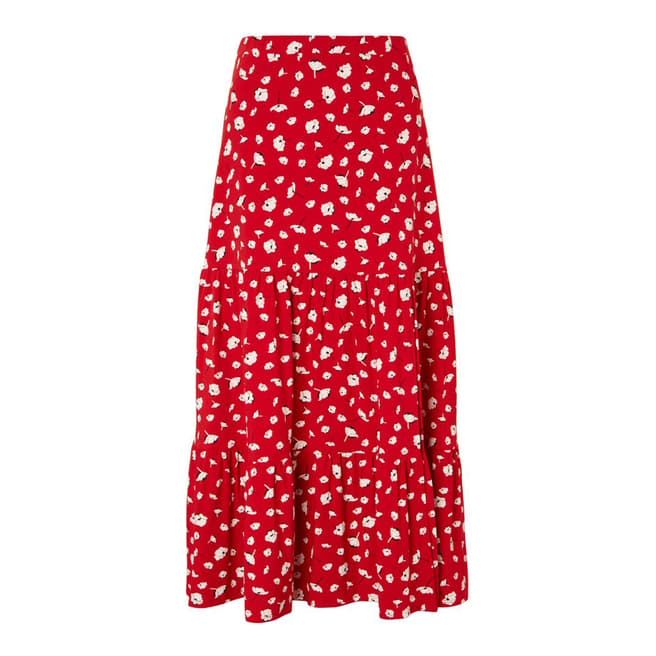 Baukjen Red Poppy Floral Ruby Skirt