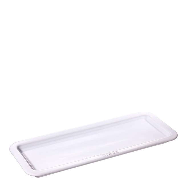 Staub Pure White Rectangular Serving Plate, 36x14cm