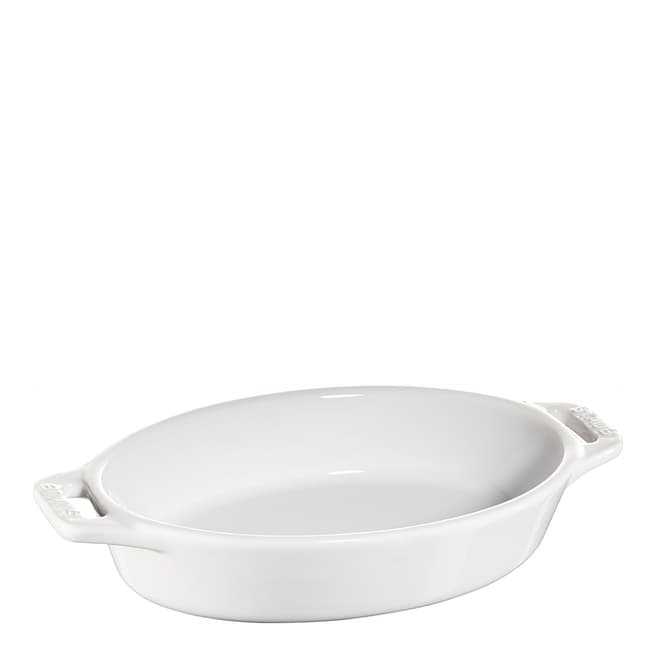 Staub Pure White Oval Ceramic Oven Dish, 17cm