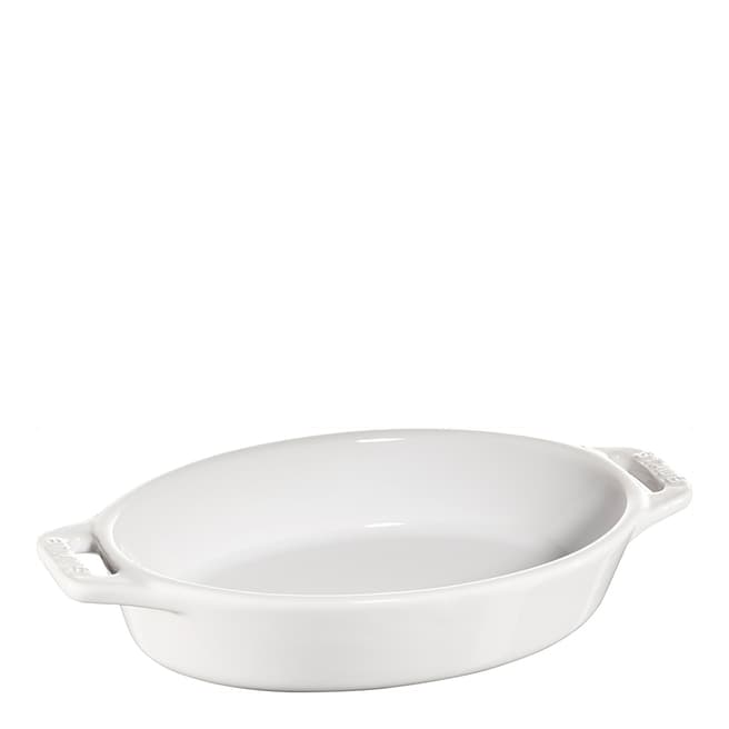 Staub Pure White Oval Ceramic Oven Dish, 23cm