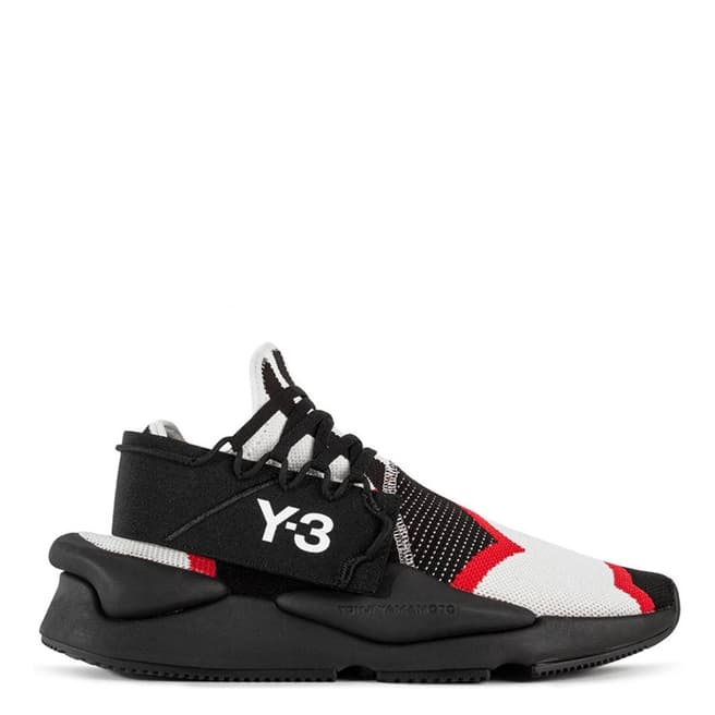 adidas Y-3 White, Black & Yohji Red Kaiwa Knit Sneakers