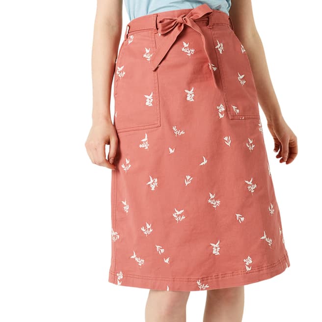 White Stuff Pink Scentful Emb Skirt