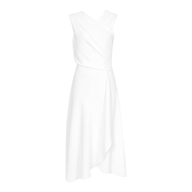 Reiss White Marling Wrap Midi Dress