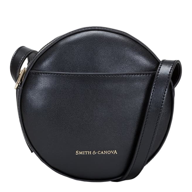 Smith & Canova Black Cambridge Round Crossbody Bag