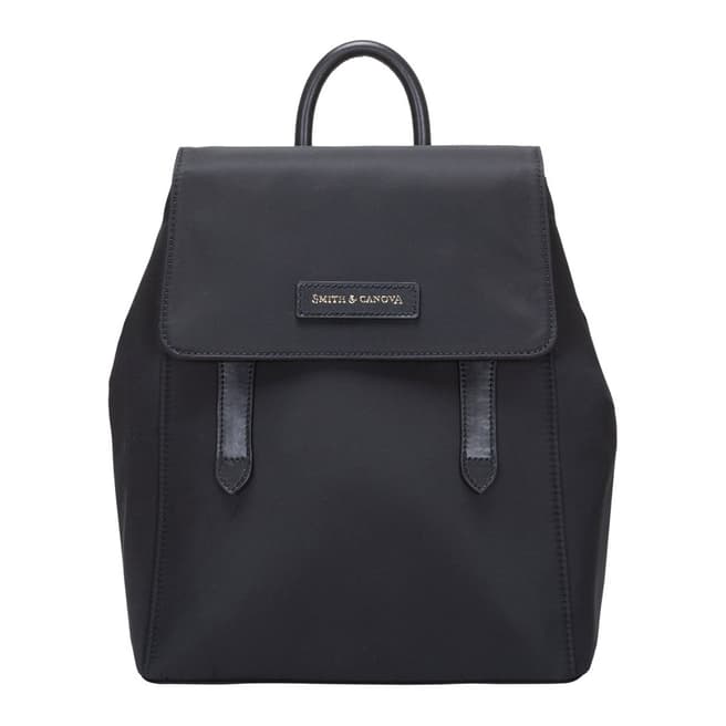 Smith & Canova Black Nylon Structured Backpack