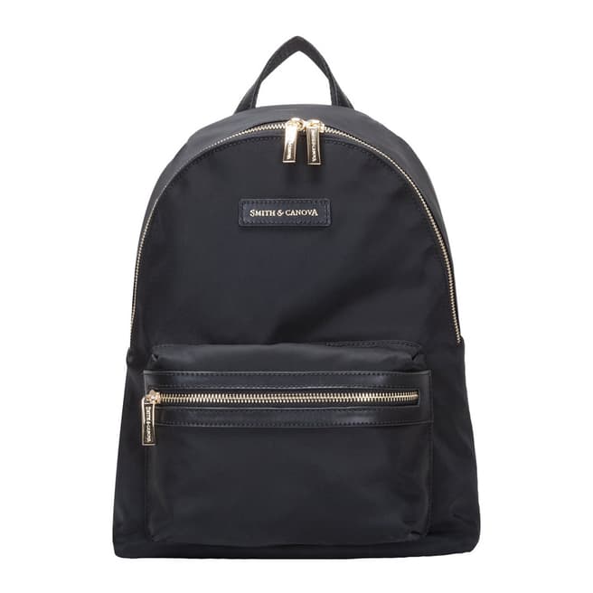 Smith & Canova Black Nylon Zip Around Backpack