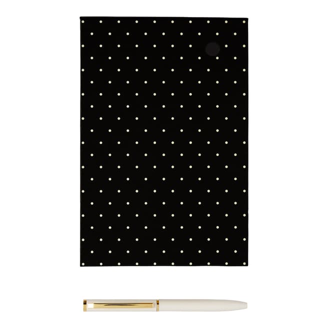 Kate Spade Loose Note Holder With Pen, Black Dot