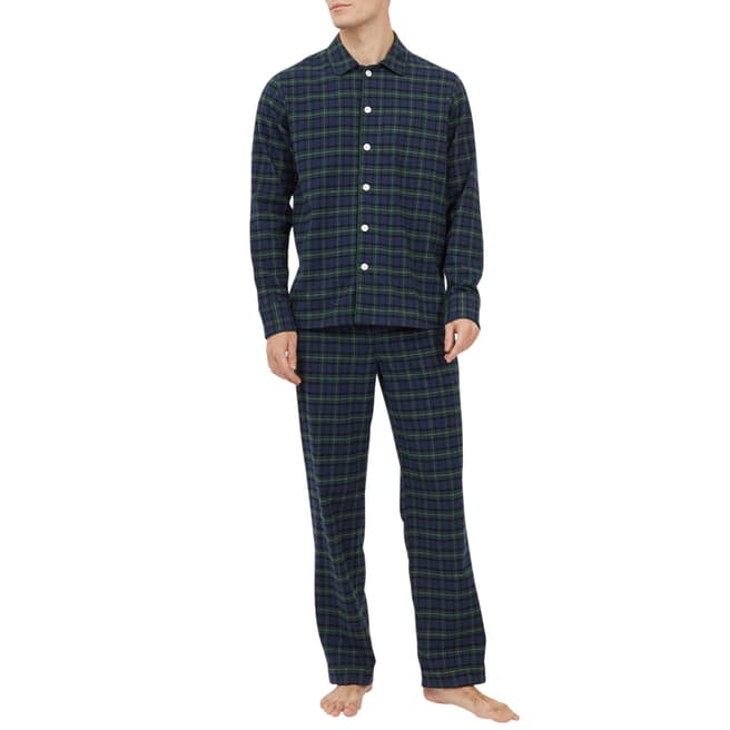Sleepy Jones Black Watch Flannel Green Henry Pajama Set