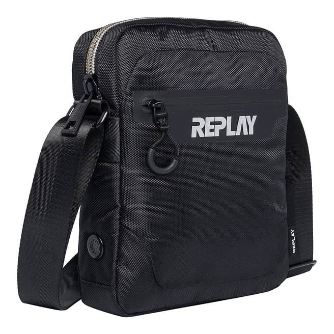 Replay Black Pocket Shoulder Bag