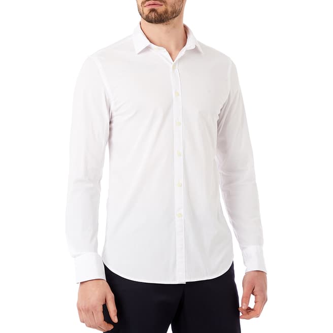 Replay White Poplin Stretch Cotton Shirt