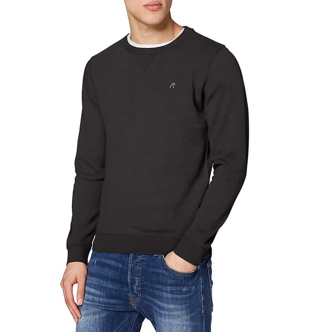 Replay Black Basic Cotton Sweatshirt