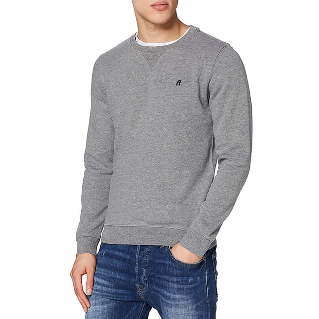 Replay Grey Basic Cotton Sweatshirt