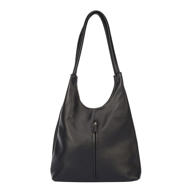 Markese Black Leather Top Handle Bag