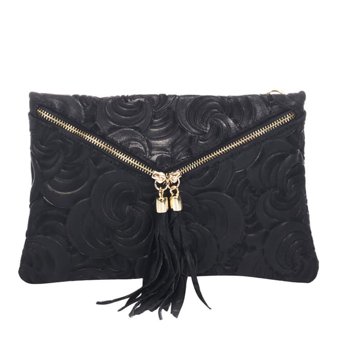 Lisa Minardi Black Leather Clutch Bag