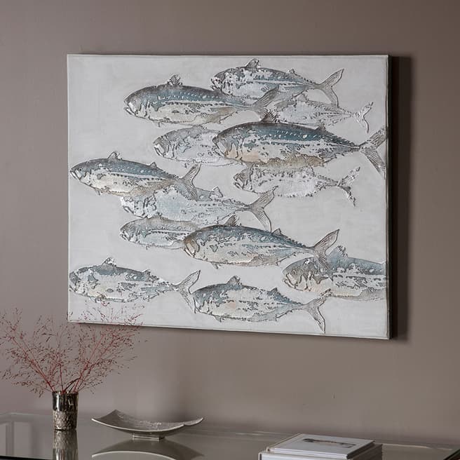 Gallery Living Down River Fish  100x80cm Art Canvas