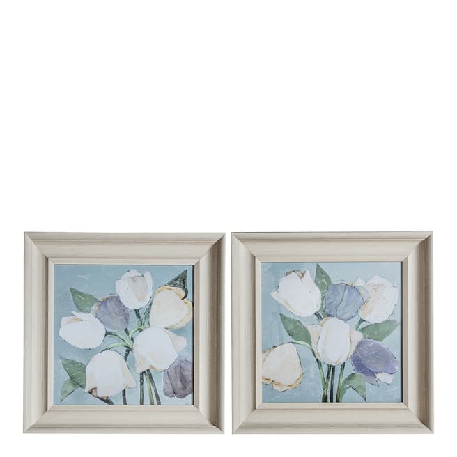 Gallery Living Pastel Tulip Framed Art Set of 2 55x55cm