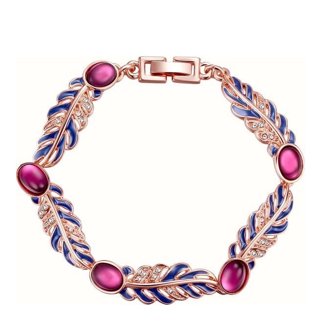 Lilly & Chloe Rose Gold/Pink Bracelet with Swarovski Crystals