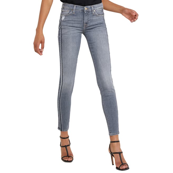 7 For All Mankind Grey Skinny Wilshire Illusion Jeans