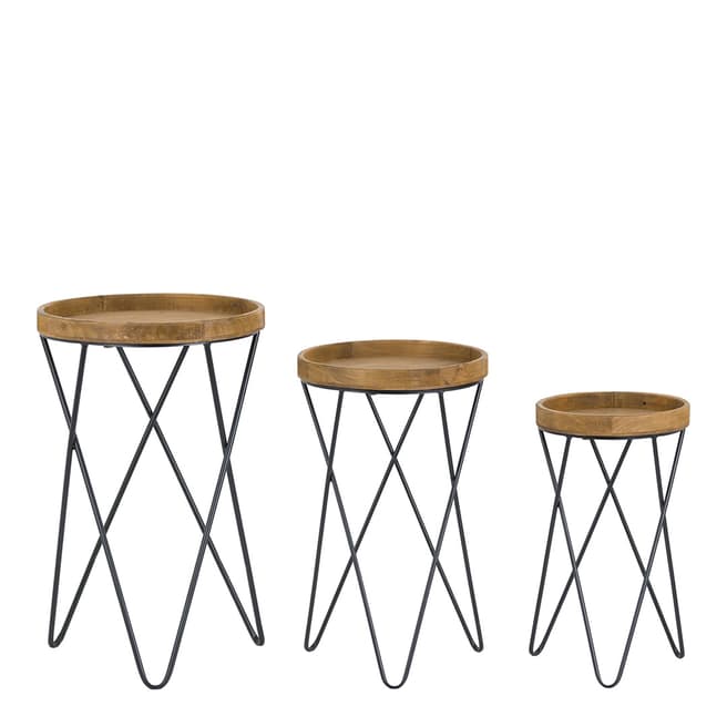 Hill Interiors Loft Collection Set Of Three Side Tables