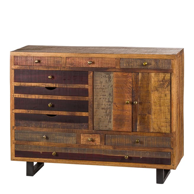 Hill Interiors Multi Drawer Reclaimed Industrial Chest With Brass Handle