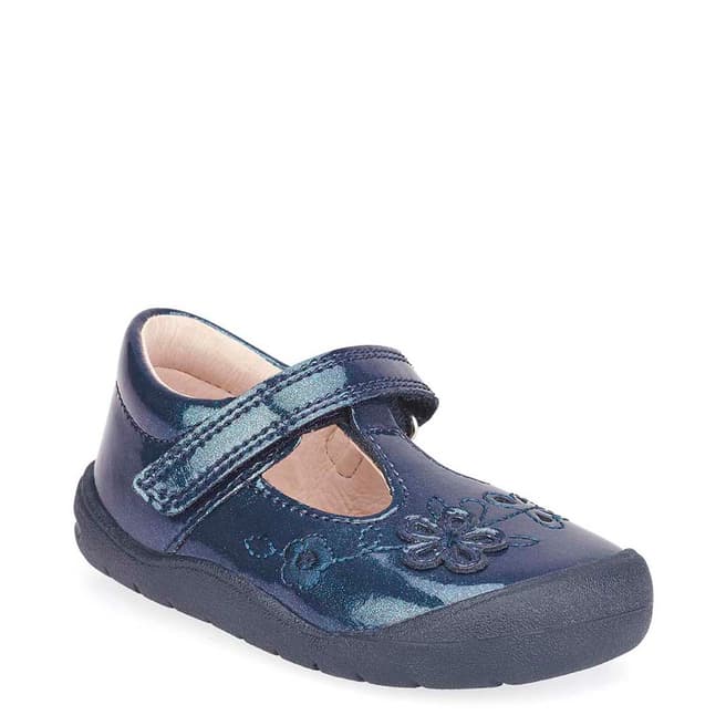 Start-Rite Baby Navy First Mia Glitter Patent Shoes
