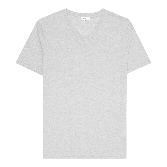 Reiss Light Grey Dayton Cotton Blend T-Shirt