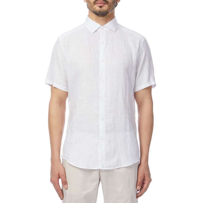 Reiss White Dodd Slim Linen Shirt