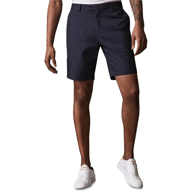 Reiss Navy Wicker Cotton Chino Shorts