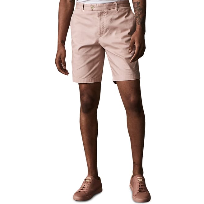Reiss Pink Wicker Cotton Chino Shorts