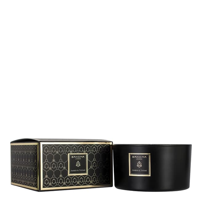 Bahoma Amber/Thyme 3 Wick Obsidian Candle
