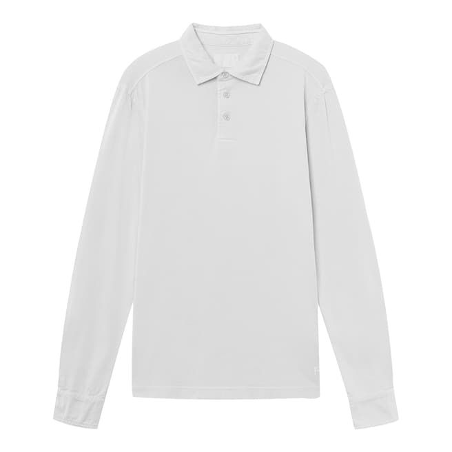 Hackett London White Long Sleeve Jersey Polo Shirt
