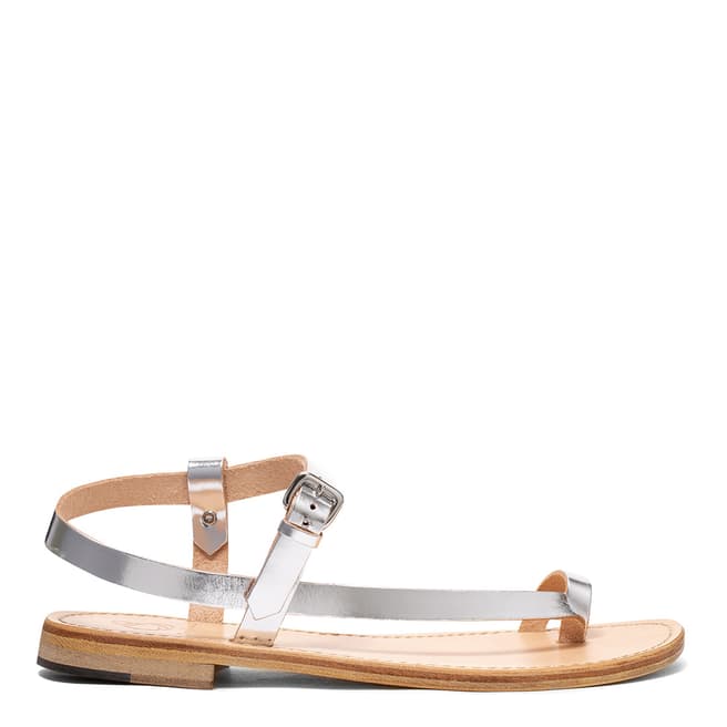 Oliver Sweeney Silver Luxe Leather Laconella Asymetric Sandals