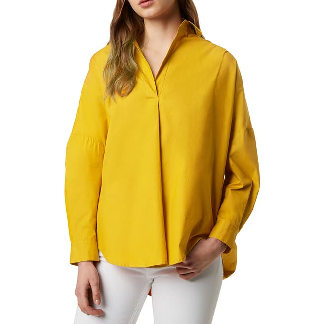 French Connection Yellow Poplin Long Sleeve Shirt 