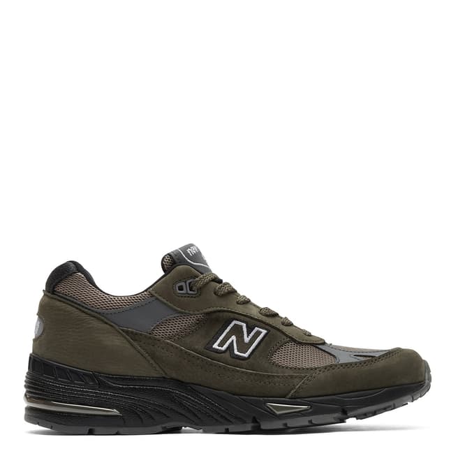 New Balance: Made in UK Olive & Tan 991 Sneakers