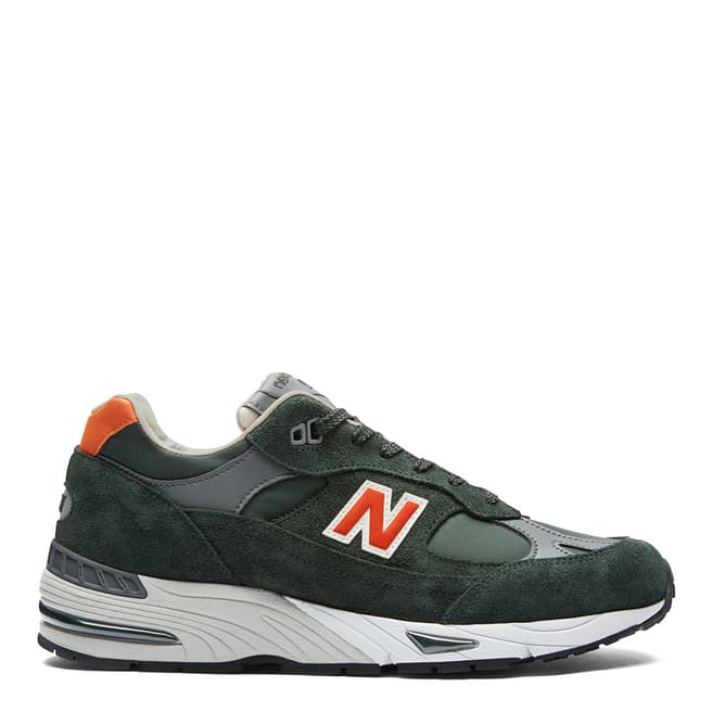 New Balance: Made in UK Green & Orange 991 Sneakers