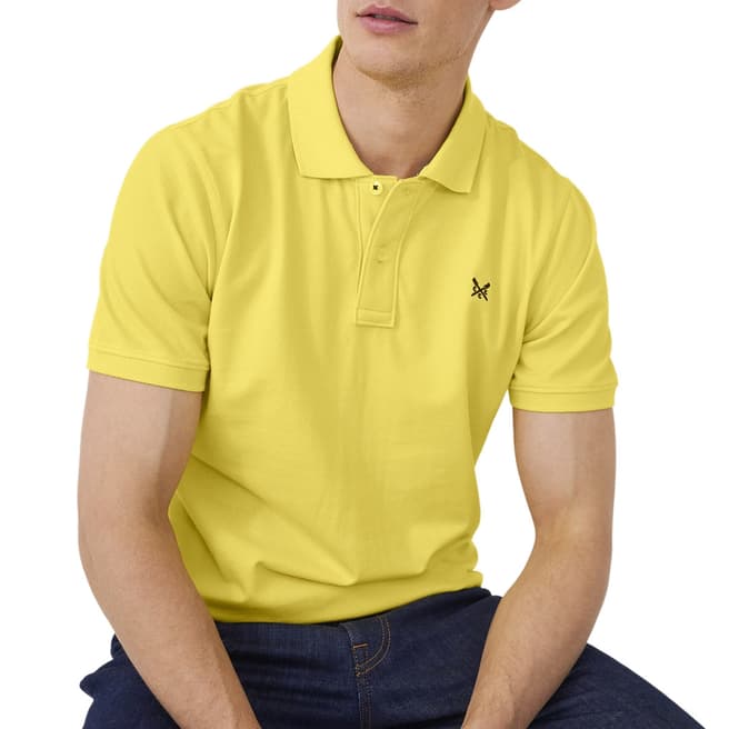 Crew Clothing Yellow Classic Pique Polo Shirt