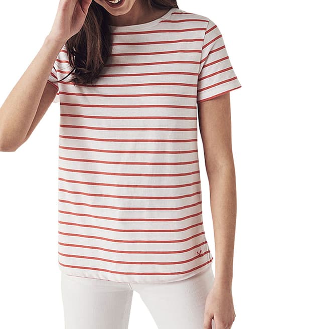 Crew Clothing White/Red Striped T-Shirt