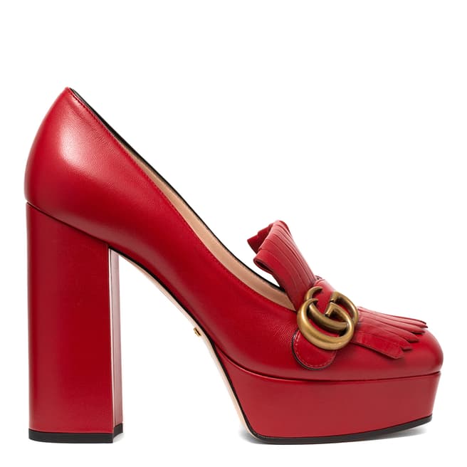 Gucci Red Block Heeled Shoes