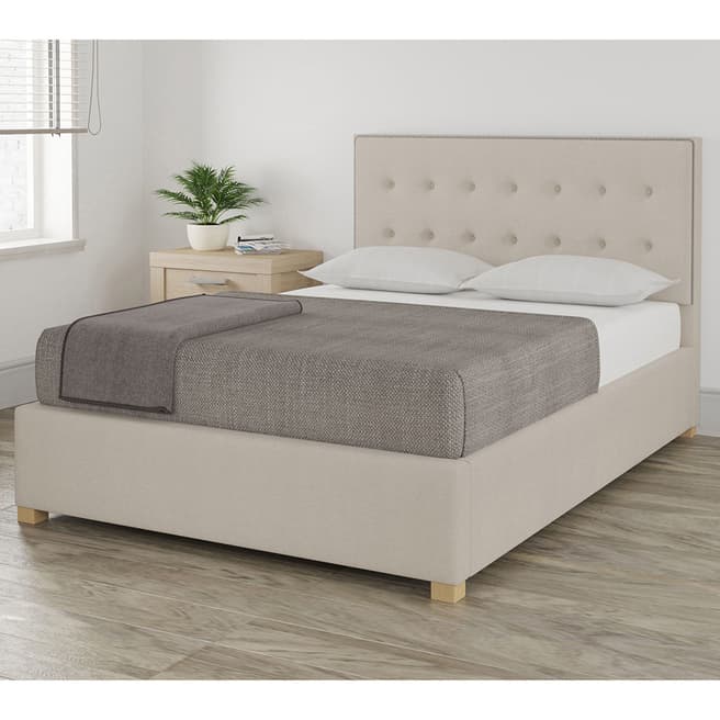 Aspire Furniture Monument Off White Double Eire Linen Ottoman Bed