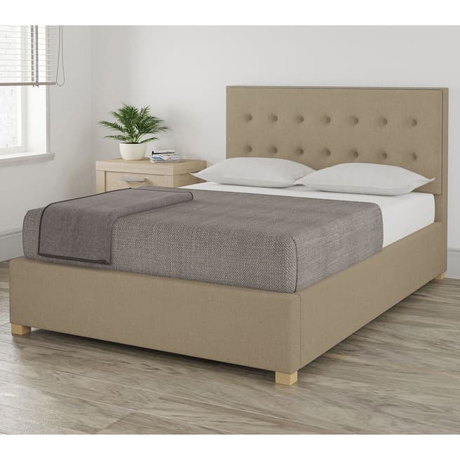 Aspire Furniture Monument Natural Double Eire Linen Ottoman Bed