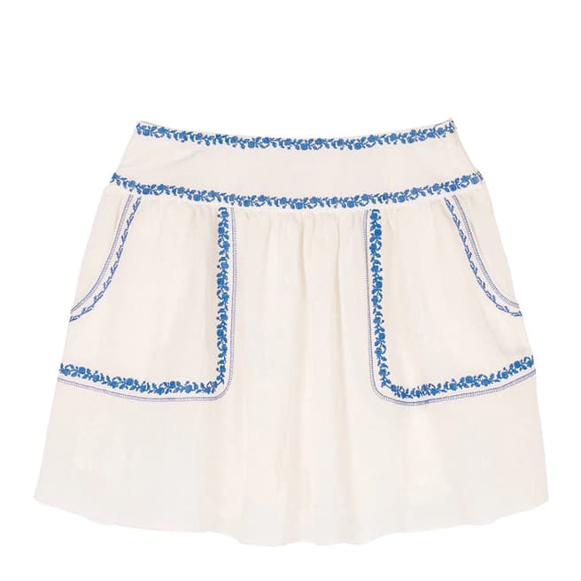 hush White Shelly Embroidered Skirt