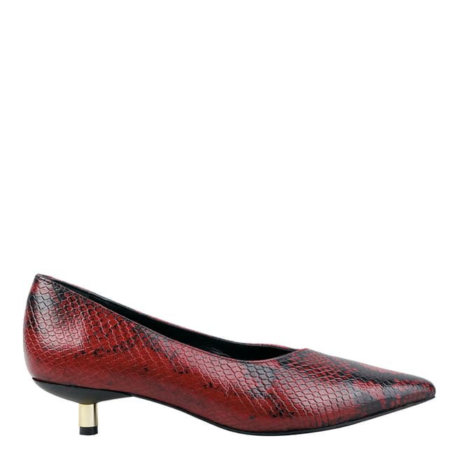 hush Red Snake Peplow Leather Court Shoes