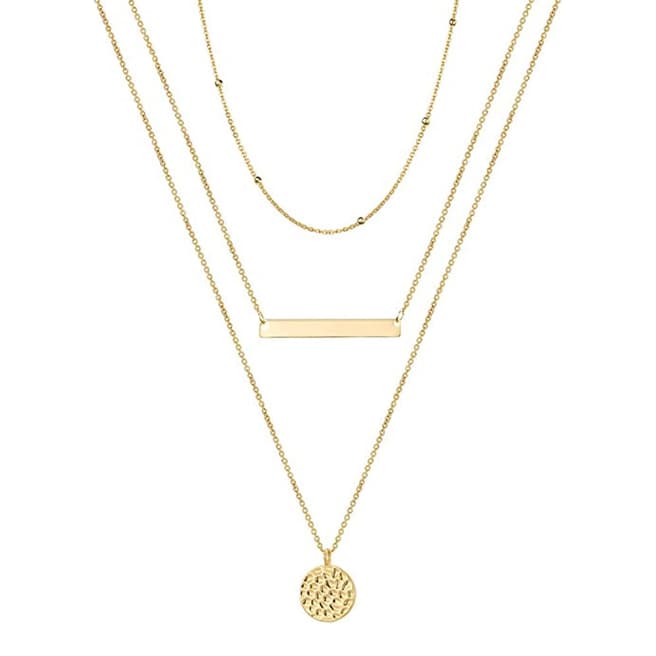 Chloe Collection by Liv Oliver 18K Gold Plated Multi Layer Necklace
