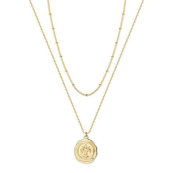 Chloe Collection by Liv Oliver 18K Gold Plated Double Layer Necklace